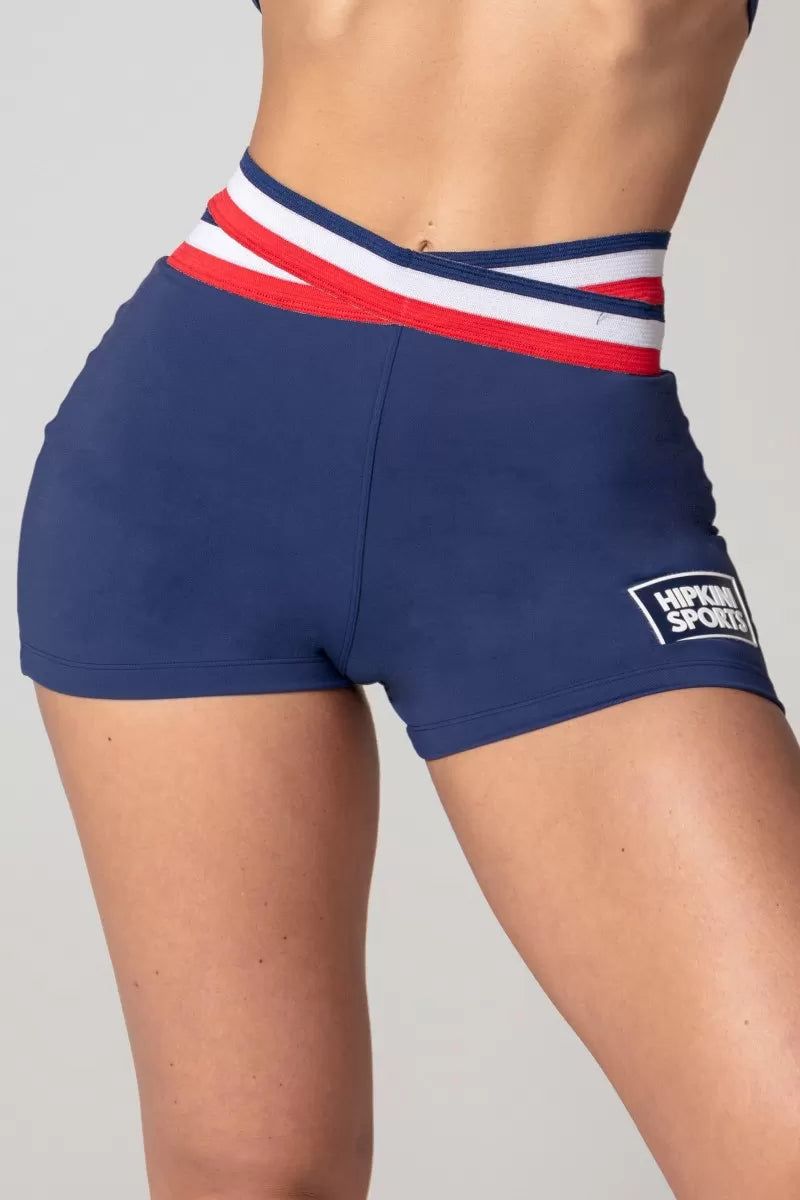 Navy Blue Athleisure Shorts with Elastic Waistband