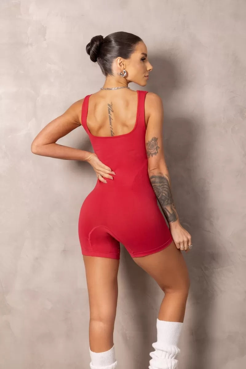 Seamless Red Romper