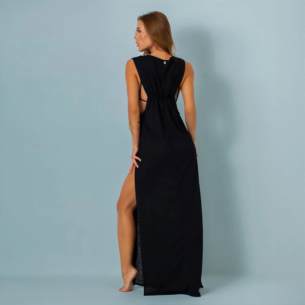 Black Beach Dress Cover-up