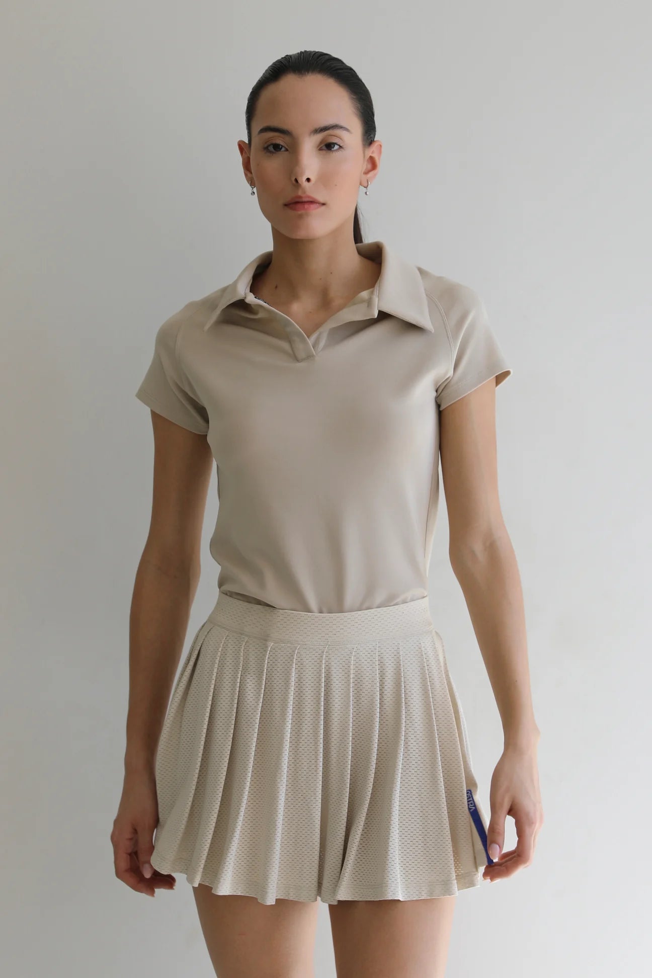 Pleated Skirt with Built-in Shorts - Natural