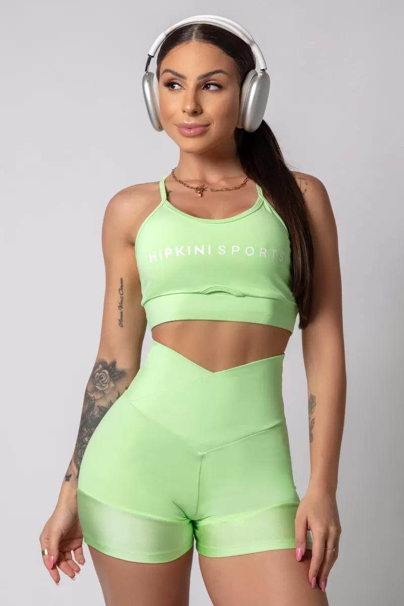 Green Gymrat Shorts with Waistband Straps